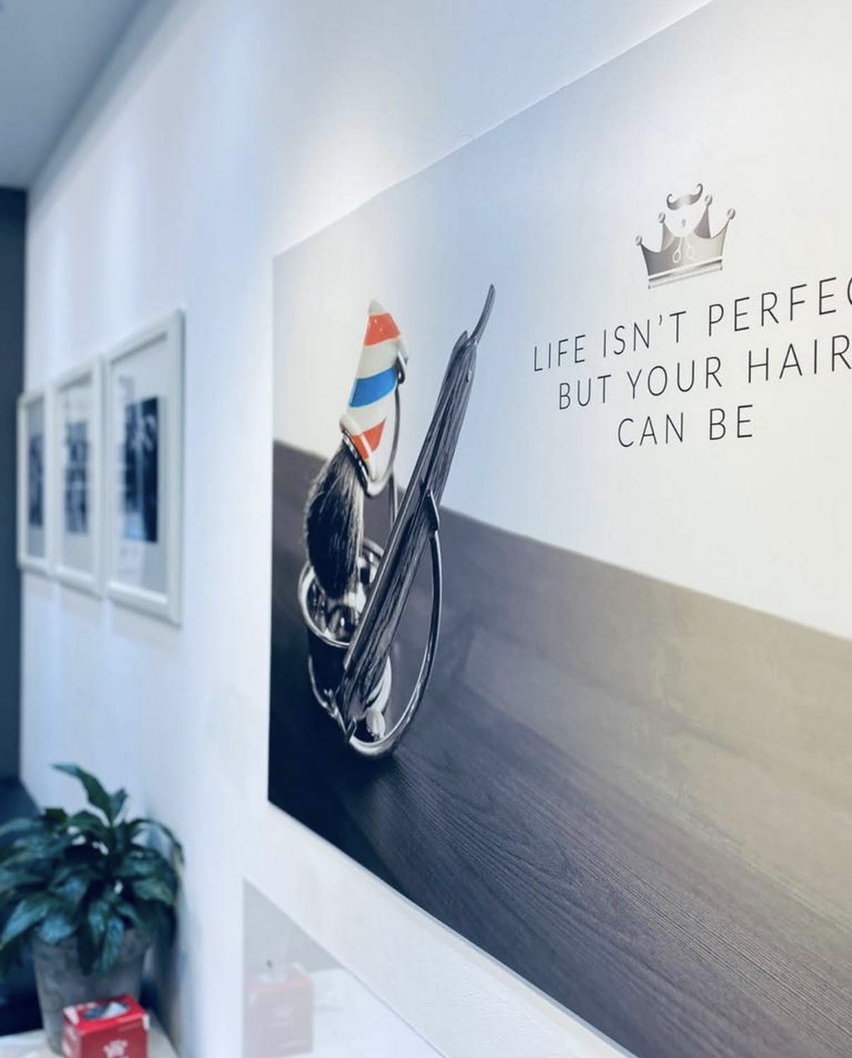 Wall art reading Life isn't perfect but your hair can be